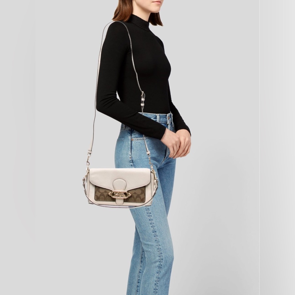 COACH Tabby 26 Signature Logo Coated Canvas Shoulder Bag - Picture 3 of 15